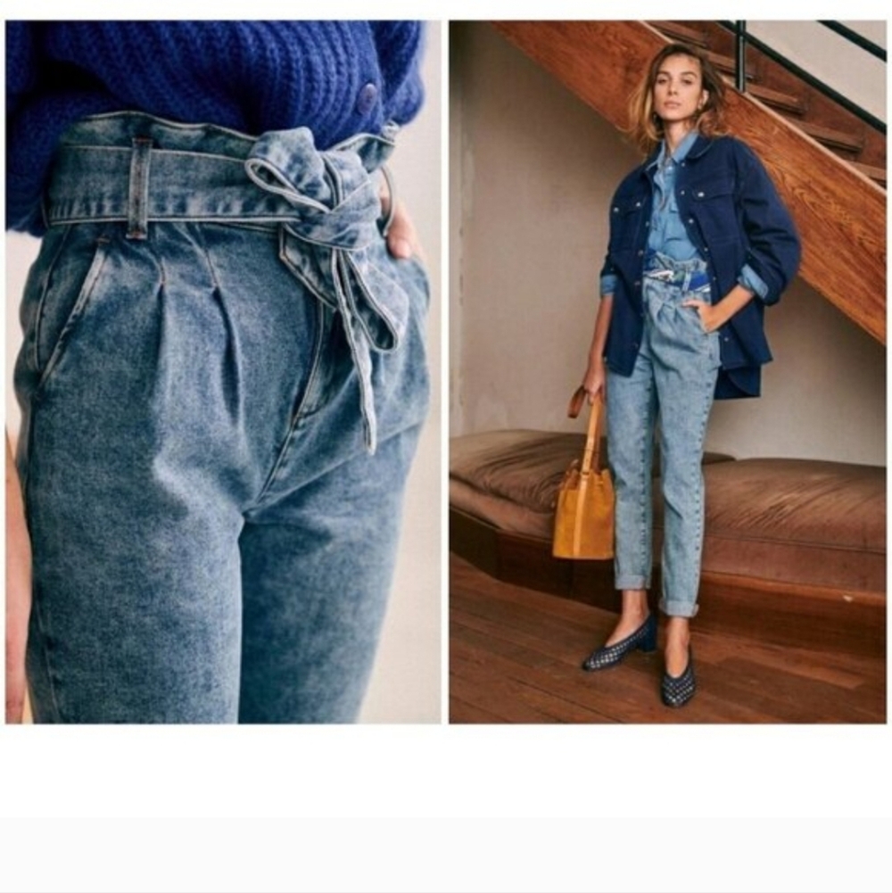 Sezane High-Waisted Blue Jeans